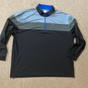 CALLAWAY 1/4 ZIP BLACK GRAY BLUE SIZE 4 XLT